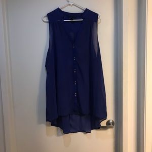 Flowy semi sheer chiffon tunic sleeveless